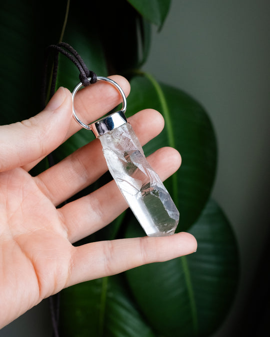 Lemurian Quartz Point Sterling Silver Necklace