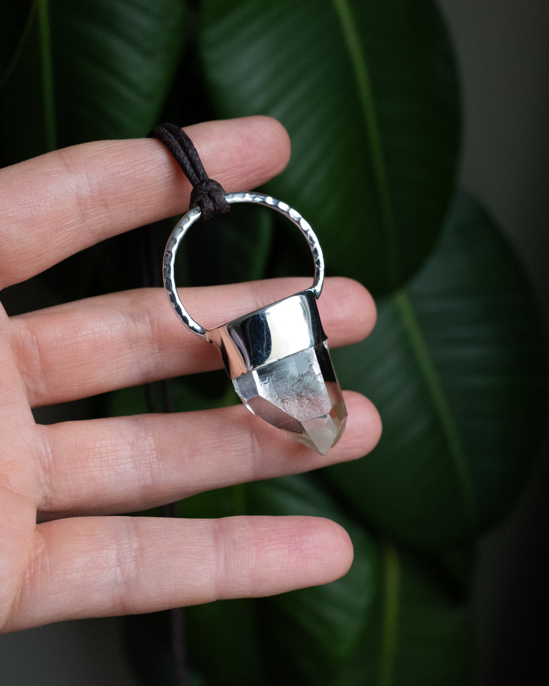 Lemurian Quartz Point Sterling Silver Necklace