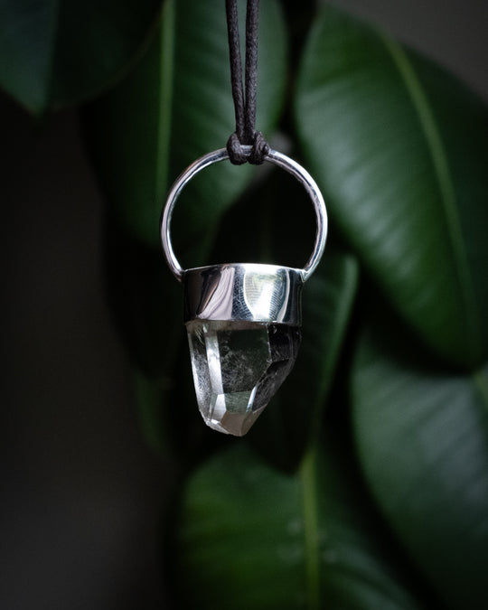 Lemurian Quartz Point Sterling Silver Necklace