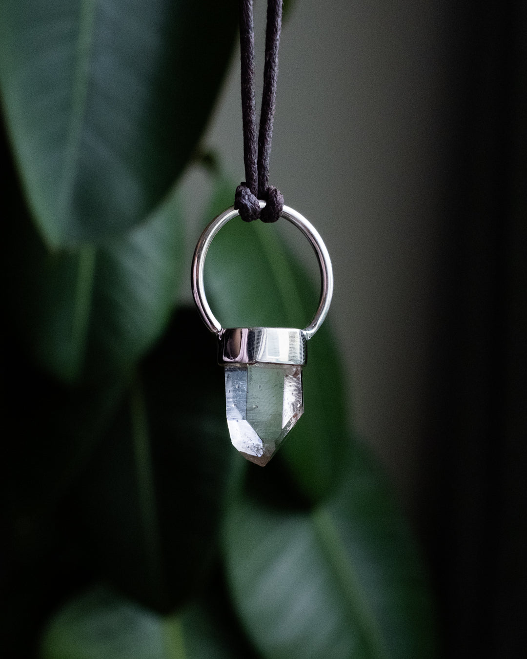 Lemurian Quartz Point Sterling Silver Necklace