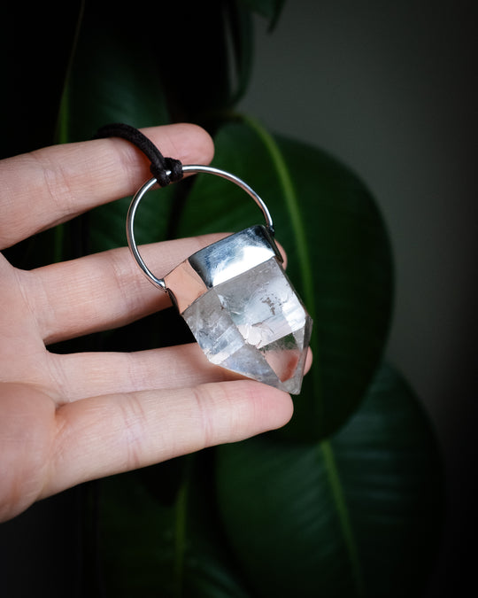 Lemurian Quartz Point Sterling Silver Necklace