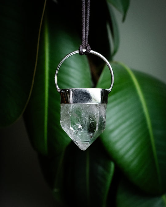Lemurian Quartz Point Sterling Silver Necklace