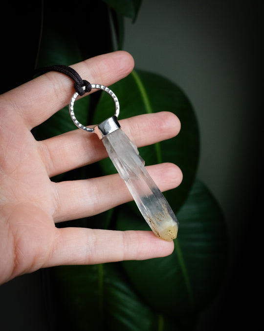 Mango Quartz Point Sterling Silver Necklace