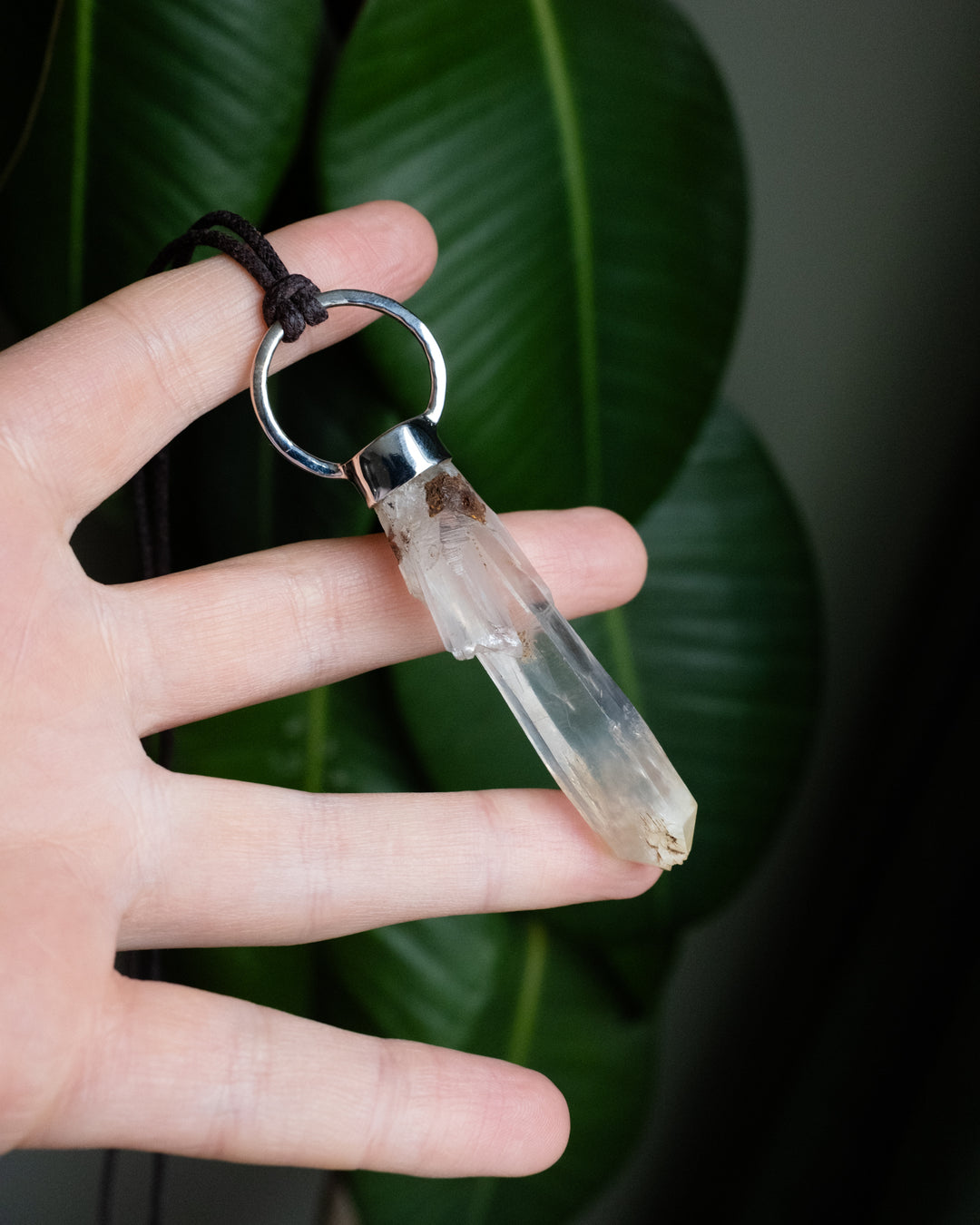 Mango Quartz Point Sterling Silver Necklace