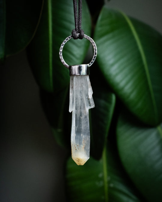 Mango Quartz Point Sterling Silver Necklace