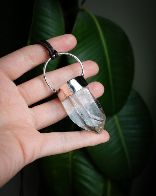 Lemurian Quartz Point Sterling Silver Necklace