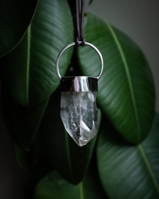 Lemurian Quartz Point Sterling Silver Necklace