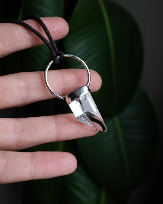 Lemurian Quartz Point Sterling Silver Necklace