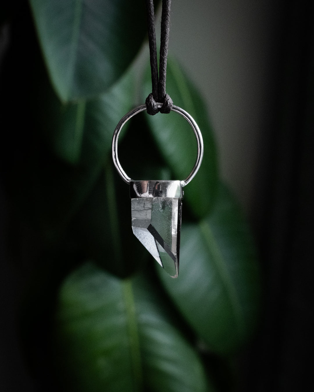 Lemurian Quartz Point Sterling Silver Necklace