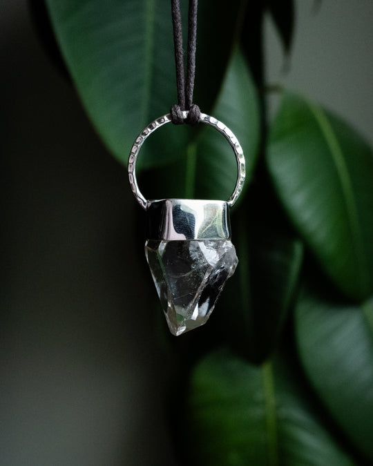 Lemurian Quartz Point Sterling Silver Necklace