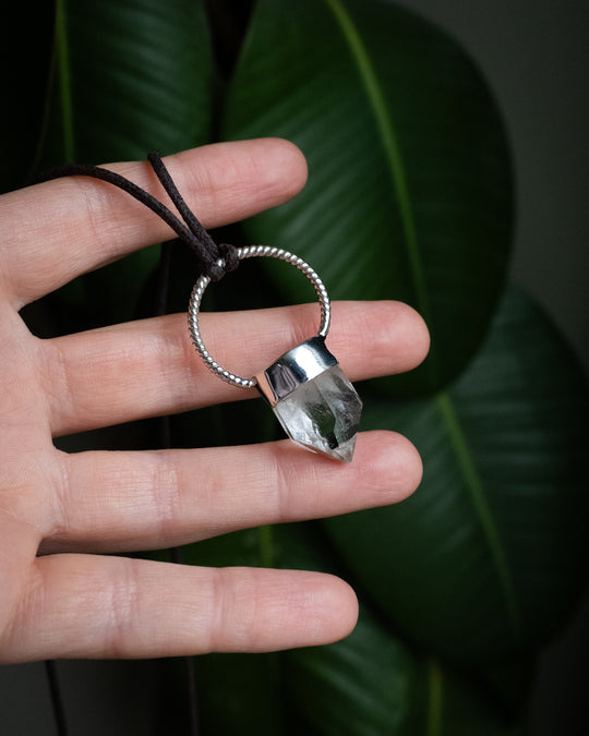 Lemurian Quartz Point Sterling Silver Necklace