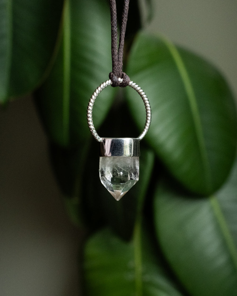 Lemurian Quartz Point Sterling Silver Necklace