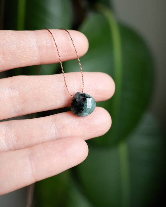 Emerald Vegan Silk Necklace