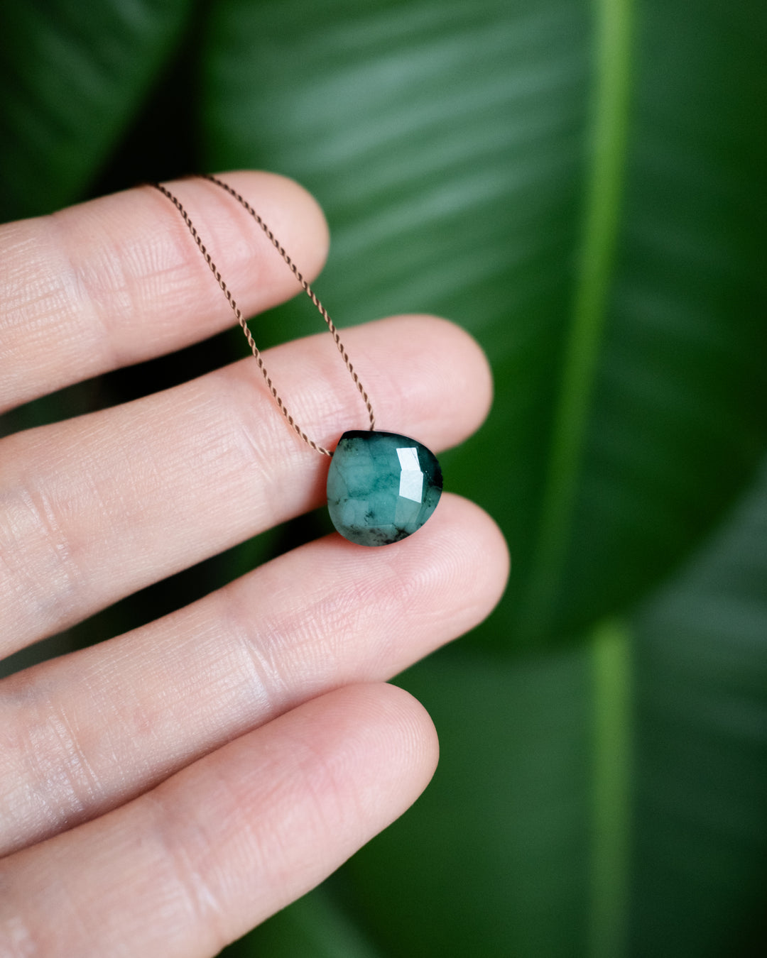 Emerald Vegan Silk Necklace
