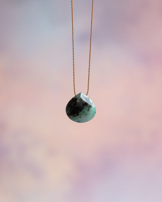 Emerald Vegan Silk Necklace