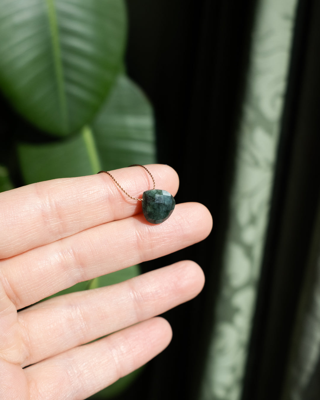 Emerald Vegan Silk Necklace