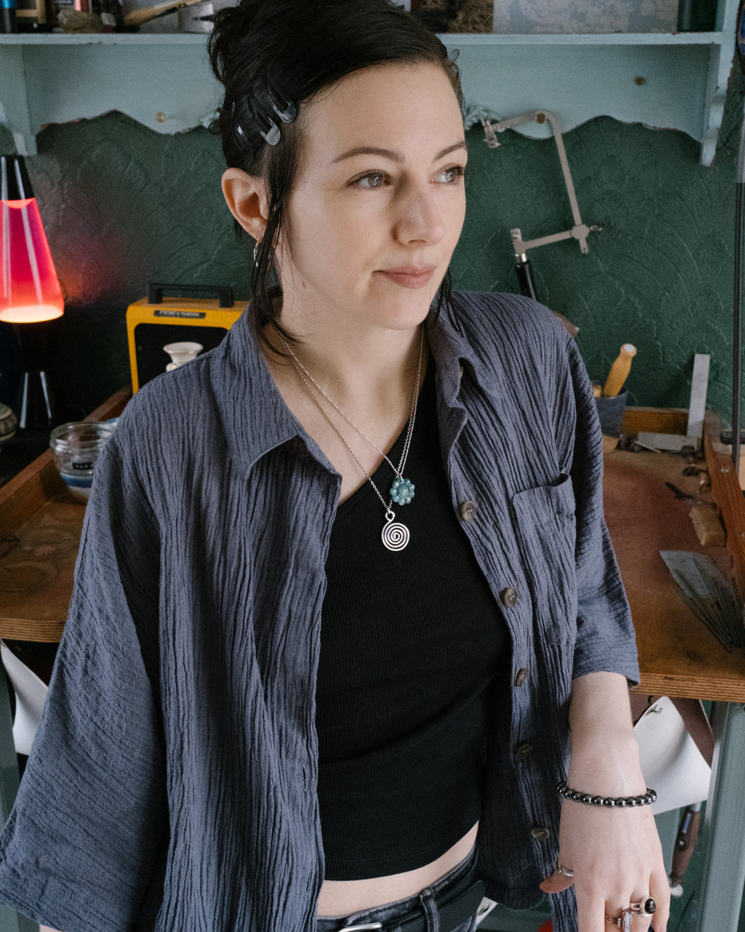 Carnelian Hand Carved Groovy Flower Necklace OLD - The Healing Pear