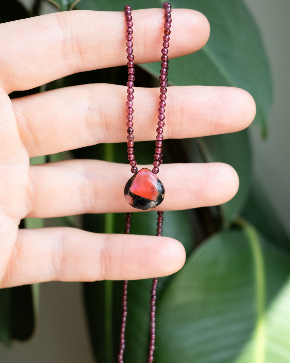 Mozambique Garnet Beaded Necklace