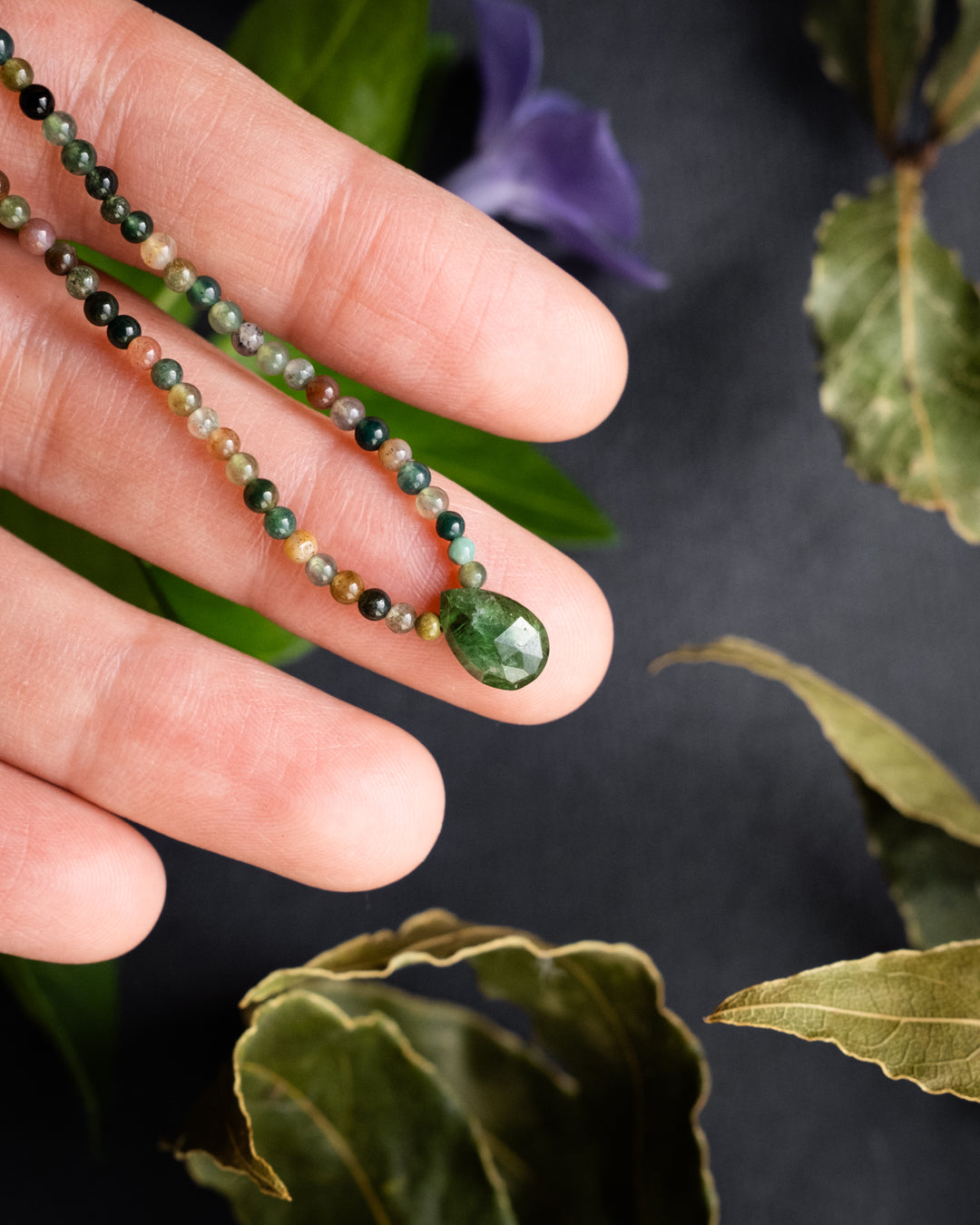 GREEN DREAMS Beaded Necklace - The Healing Pear