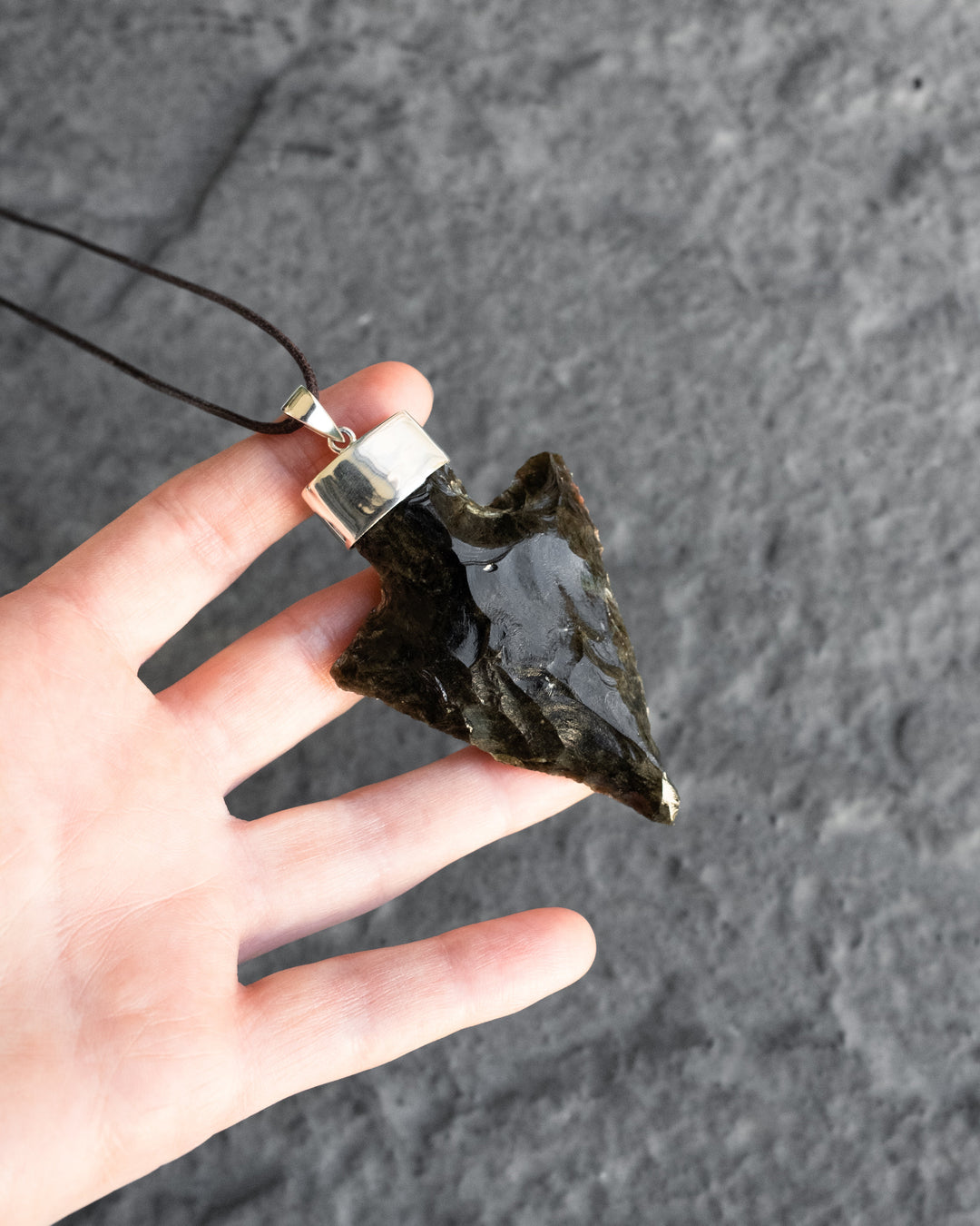 Gold Sheen Obsidian Arrowhead Sterling Silver Necklace - The Healing Pear