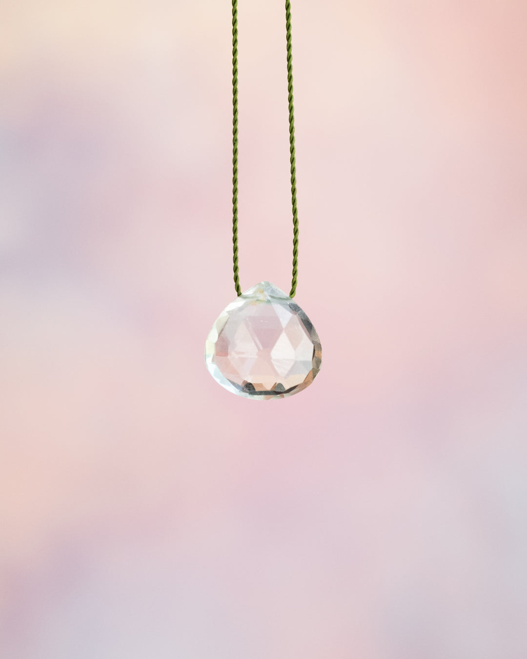 Green Amethyst Vegan Silk Necklace