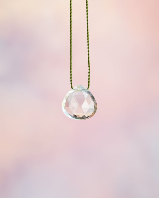 Green Amethyst Vegan Silk Necklace