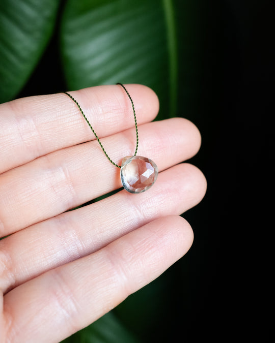 Green Amethyst Vegan Silk Necklace