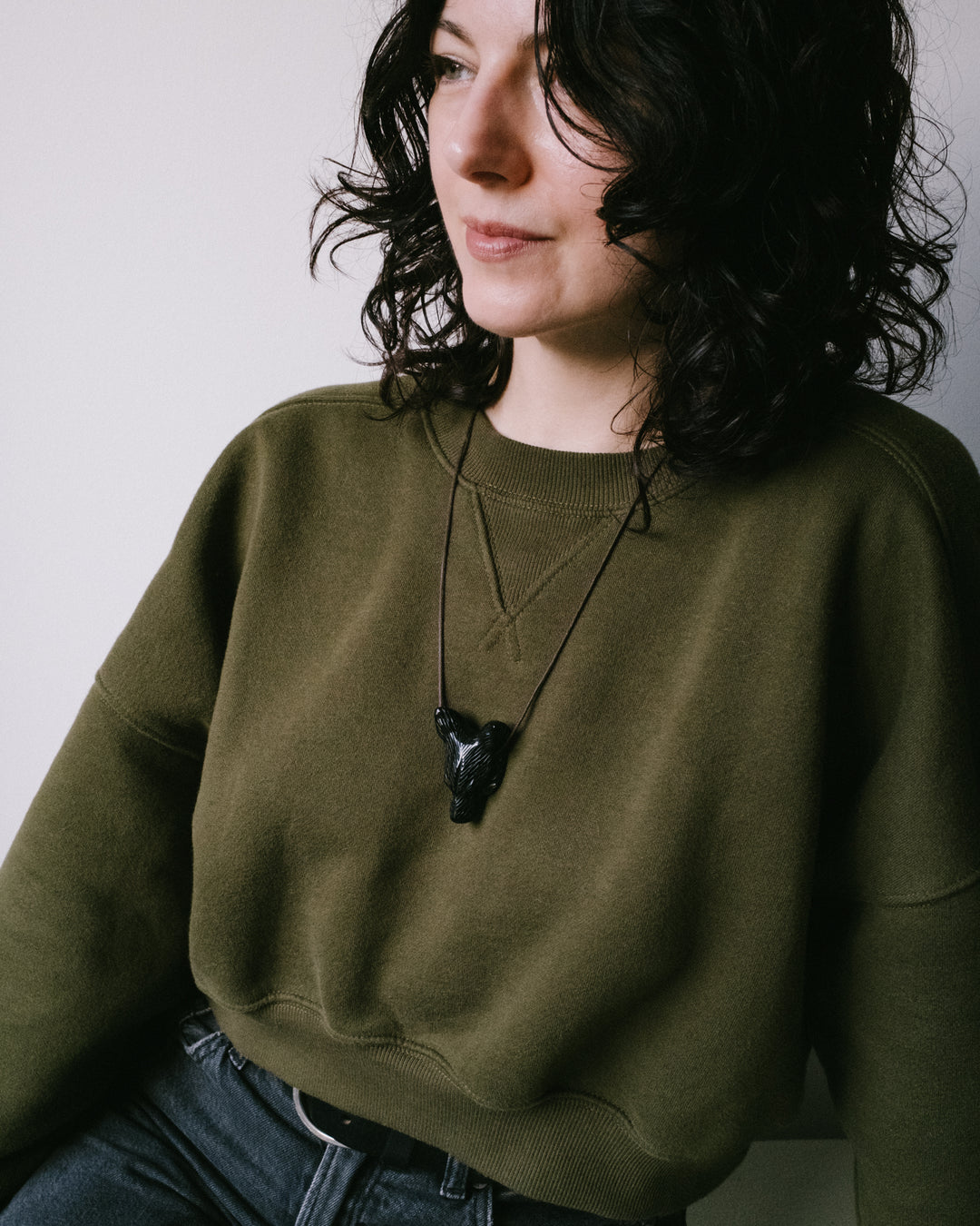 Large Labradorite Hand Carved Wolf Necklace - The Healing Pear