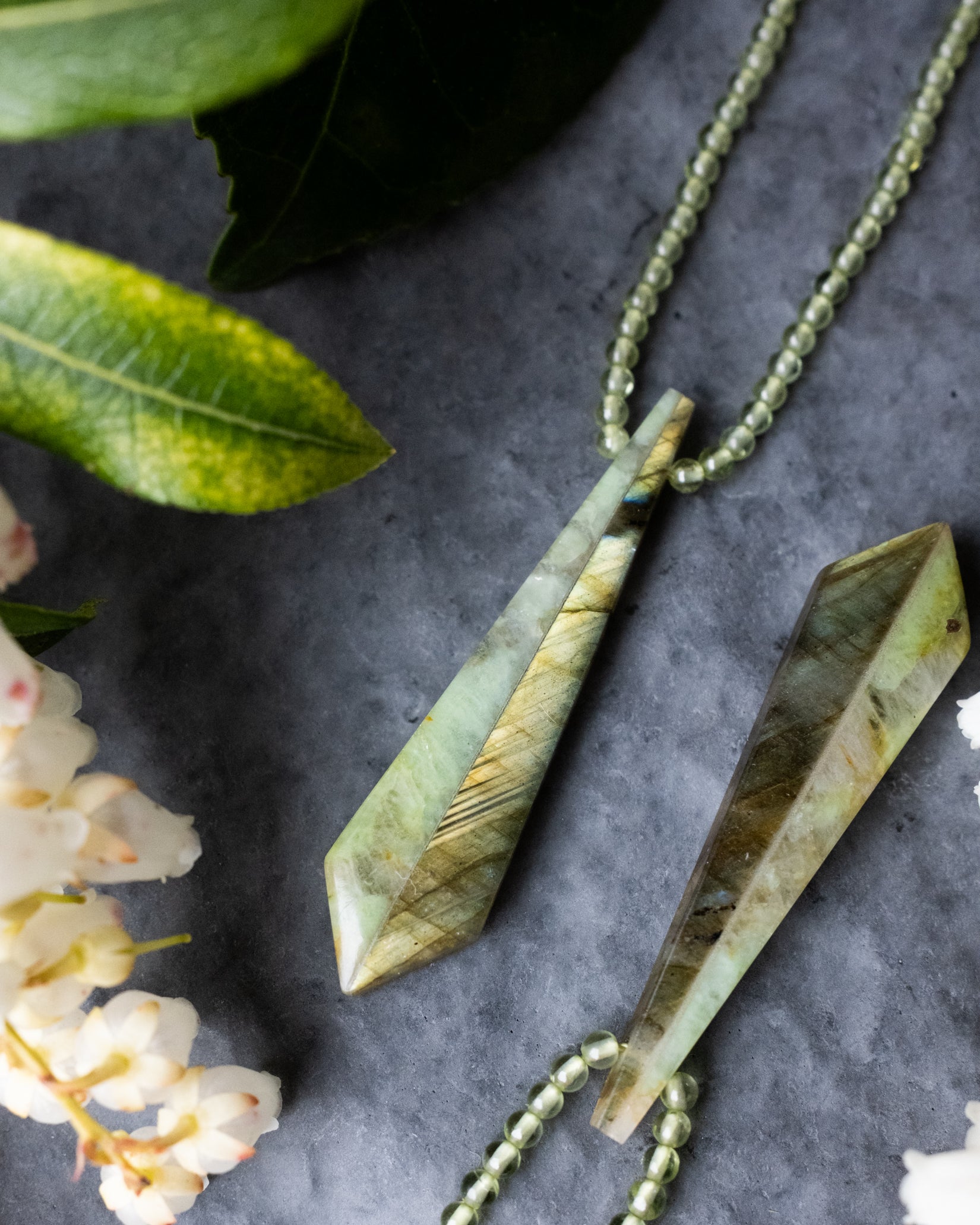 Labradorite, Chrysoprase & Prehnite Beaded Necklace - The Healing Pear