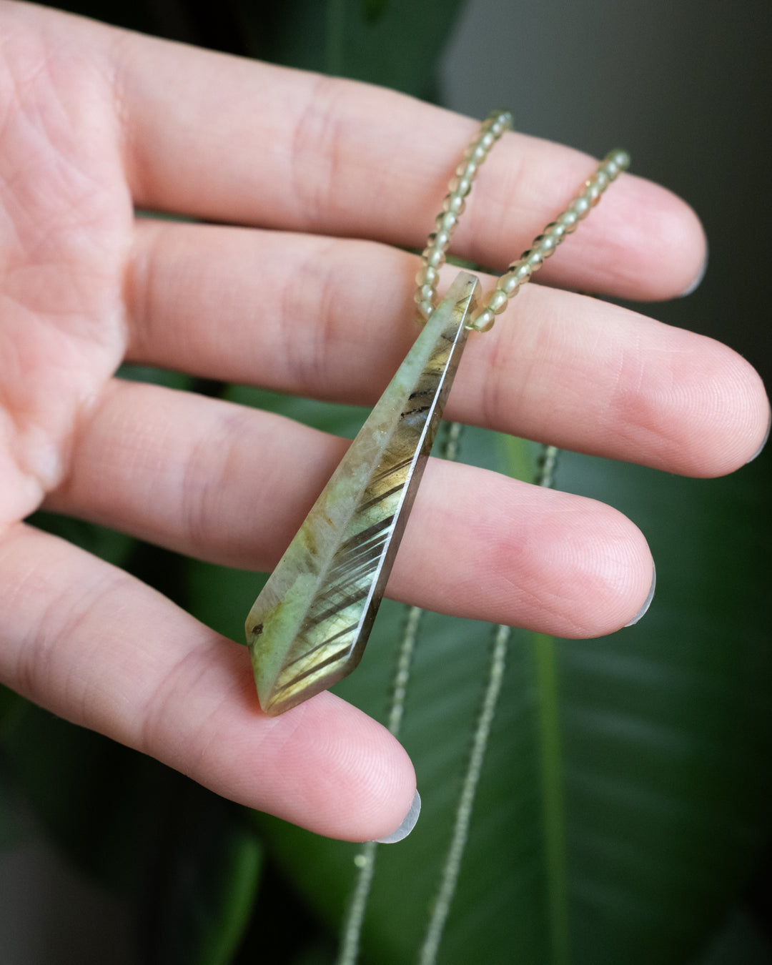 Labradorite, Chrysoprase &amp; Prehnite Beaded Necklace - The Healing Pear