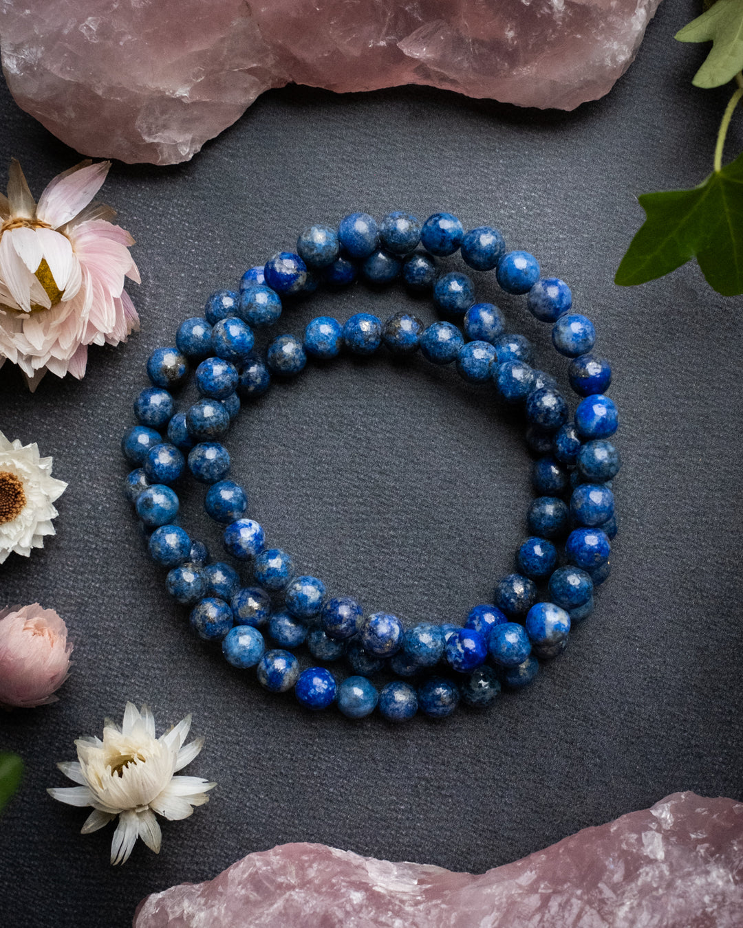 Lapis Lazuli Round Bead Bracelet 6mm - The Healing Pear