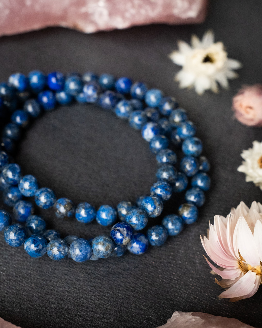 Lapis Lazuli Round Bead Bracelet 6mm - The Healing Pear