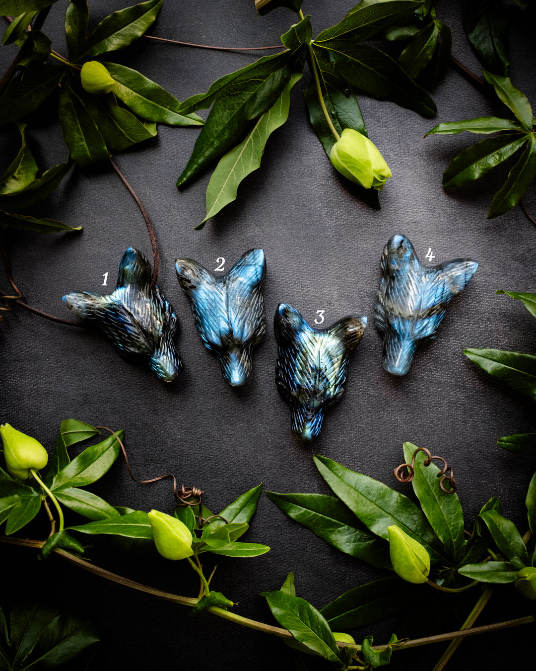 Large Labradorite Hand Carved Wolf Necklace