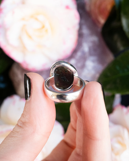 Cornish Lizard Serpentine Ring in Sterling Silver - Size 7 1/4 US / O 1/2 UK - The Healing Pear