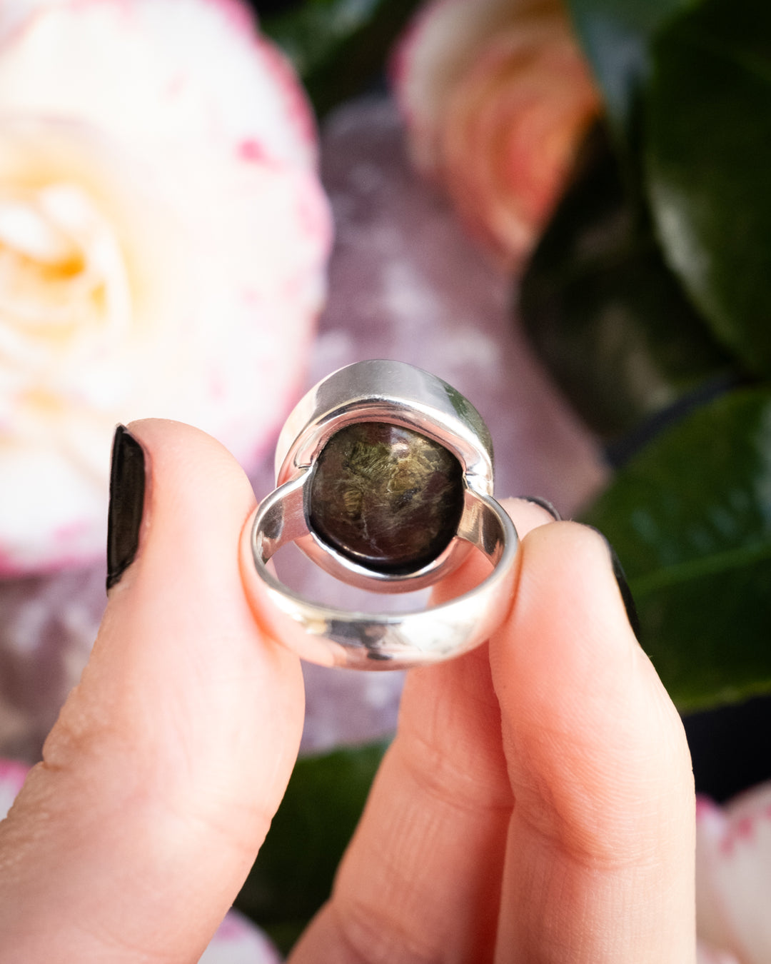 Cornish Lizard Serpentine Ring in Sterling Silver - Size 7 US / O UK - The Healing Pear