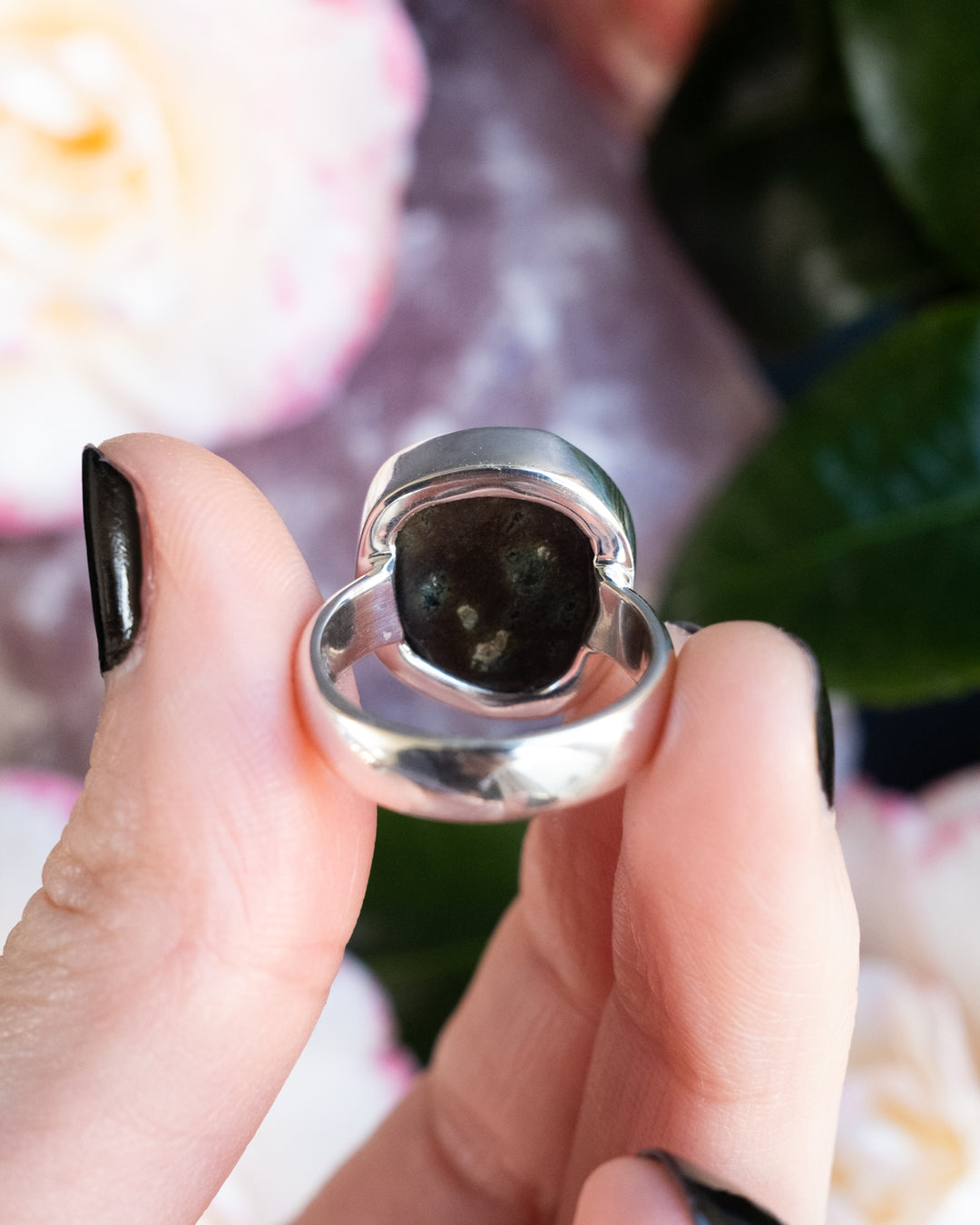 Cornish Lizard Serpentine Ring in Sterling Silver - Size 7 1/4 US / O 1/2 UK - The Healing Pear