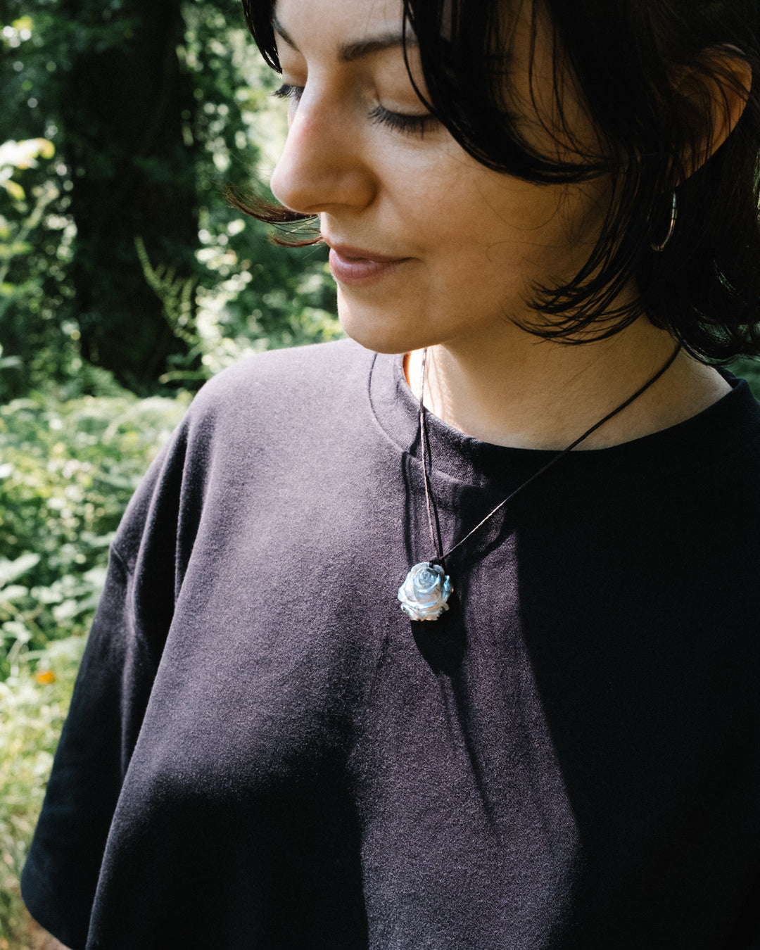 Aventurine Hand Carved Rose Necklace - The Healing Pear