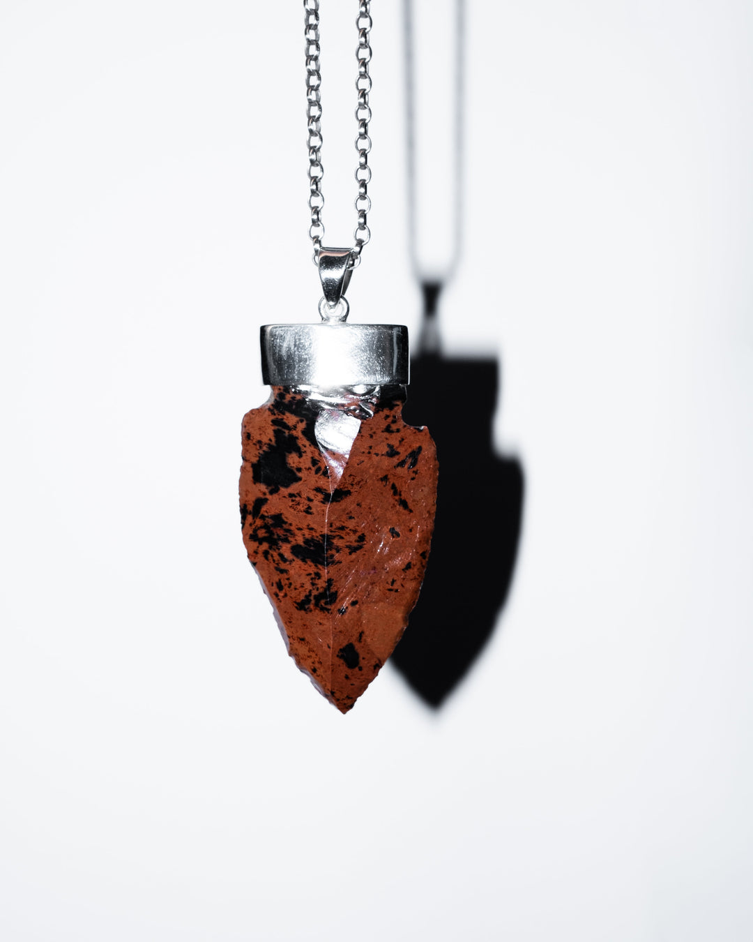 Mahogany Obsidian Arrowhead Sterling Silver Necklace - The Healing Pear