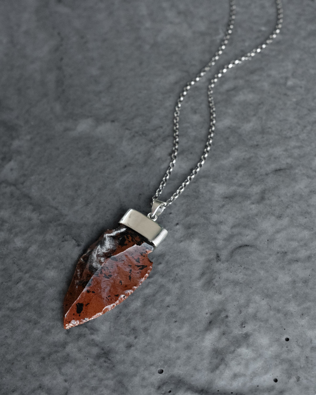 Mahogany Obsidian Arrowhead Sterling Silver Necklace - The Healing Pear