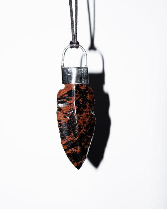 Mahogany Obsidian Arrowhead Sterling Silver Necklace - The Healing Pear