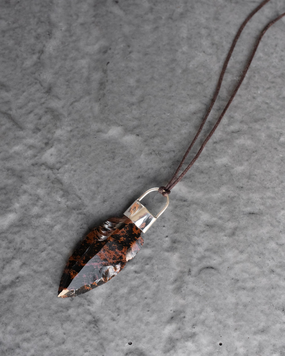 Mahogany Obsidian Arrowhead Sterling Silver Necklace - The Healing Pear