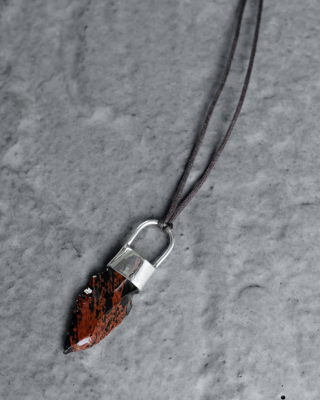 Mahogany Obsidian Arrowhead Sterling Silver Necklace - The Healing Pear