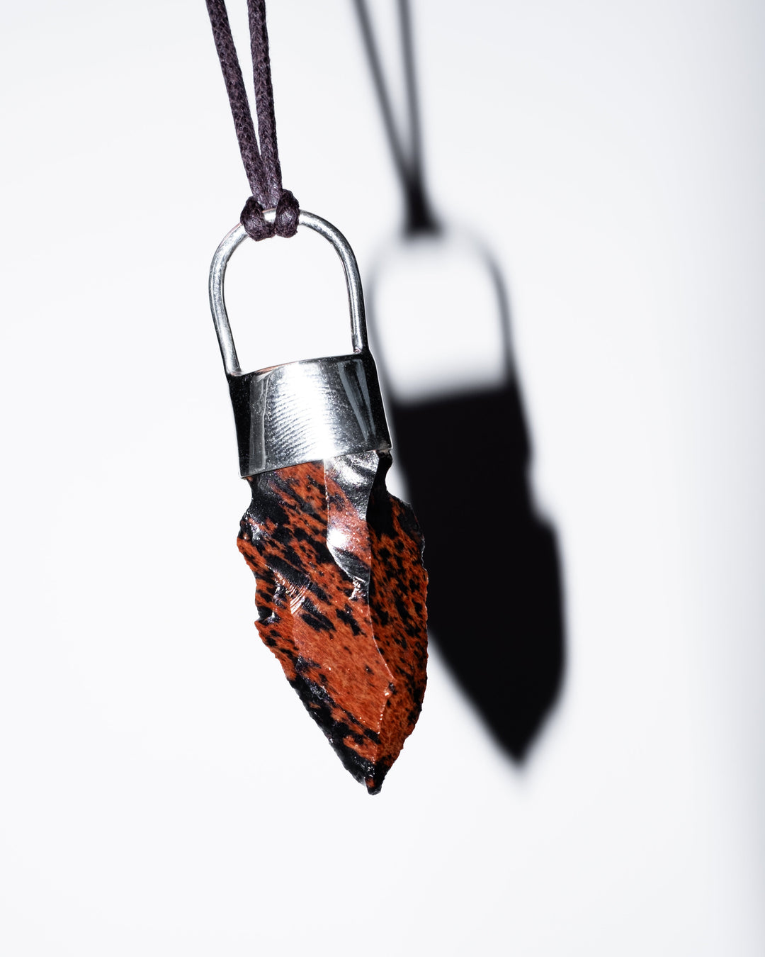 Mahogany Obsidian Arrowhead Sterling Silver Necklace - The Healing Pear