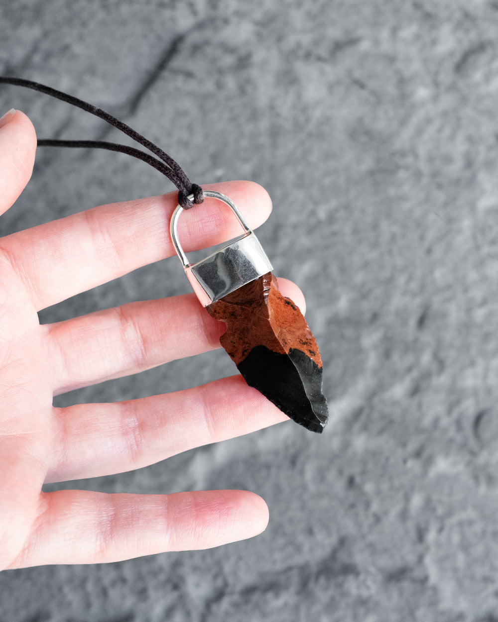 Mahogany Obsidian Arrowhead Sterling Silver Necklace - The Healing Pear