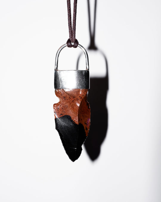 Mahogany Obsidian Arrowhead Sterling Silver Necklace - The Healing Pear