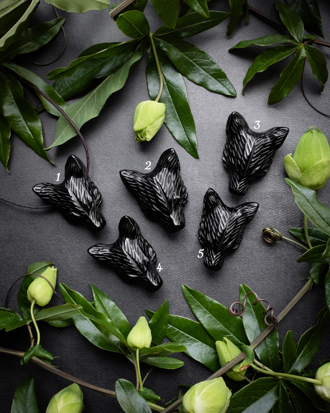 Obsidian Hand Carved Wolf Necklace