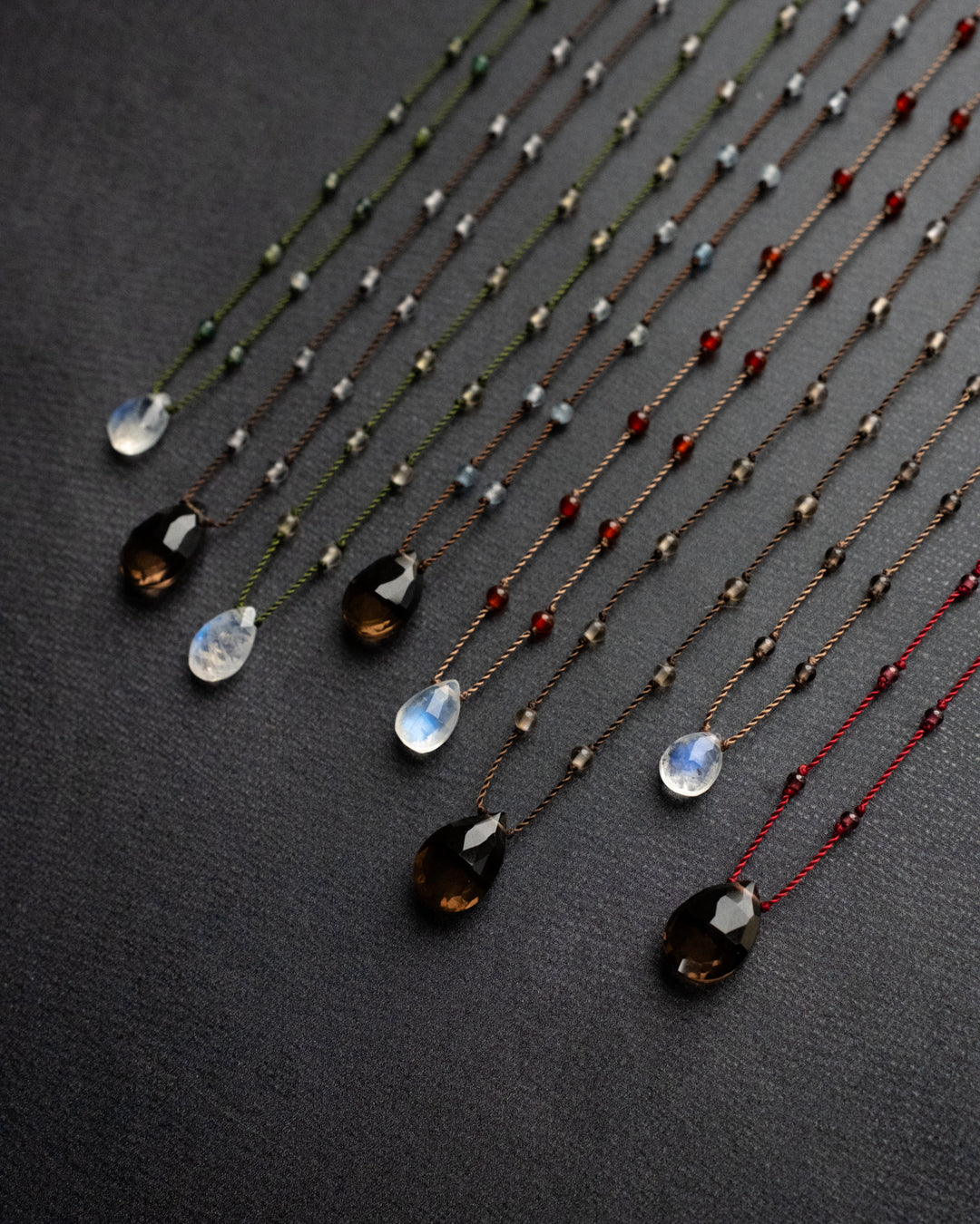 Rainbow Moonstone / Smoky Quartz Gemstone Beaded Necklace - The Healing Pear