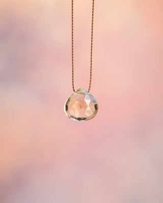 Natural Citrine Vegan Silk Necklace