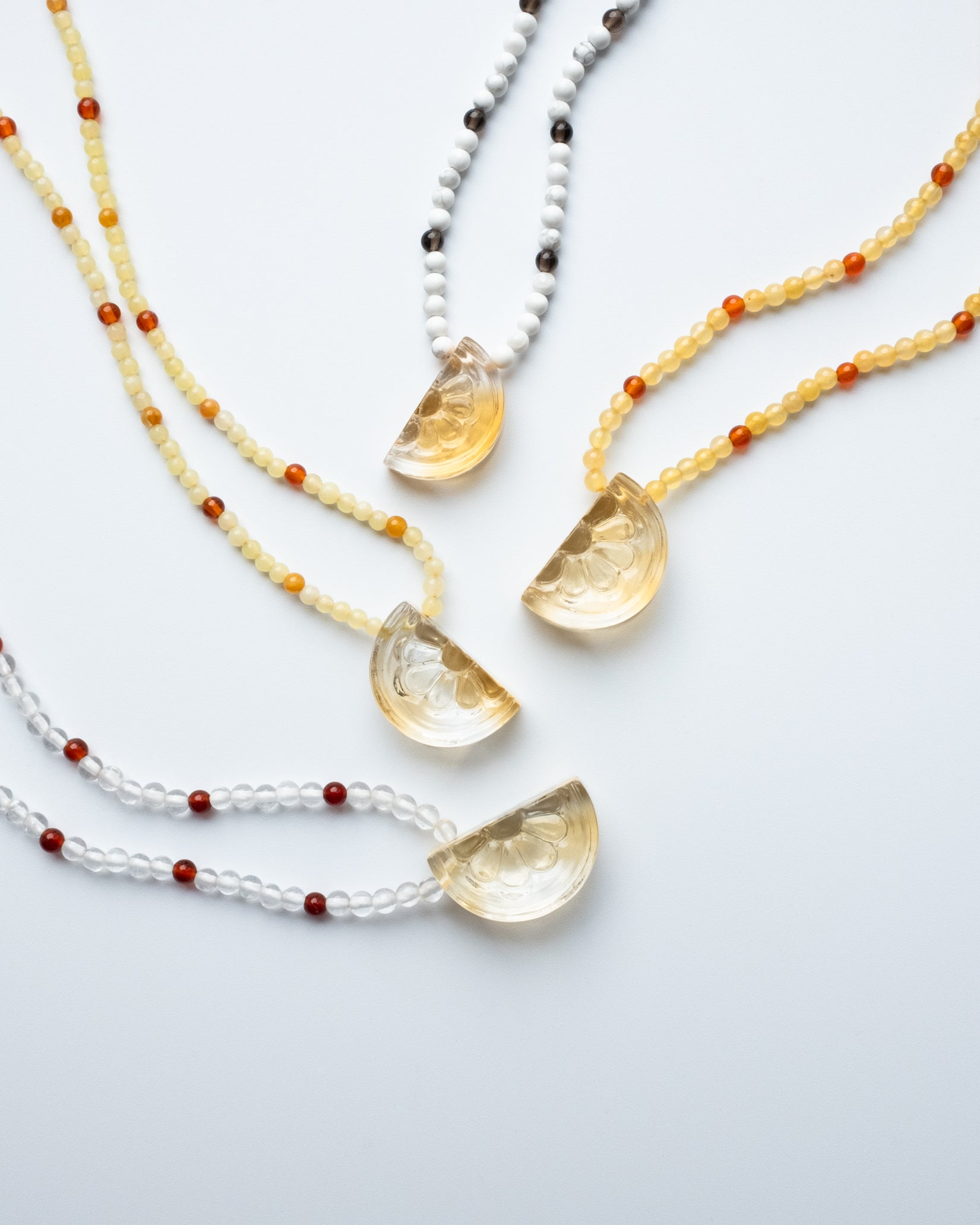 Natural Citrine Orange Slice Beaded Necklace - The Healing Pear
