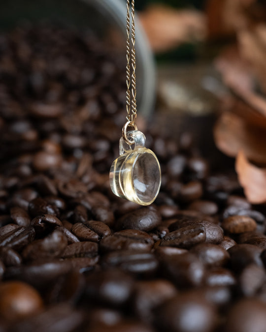 Natural Citrine Hand Carved Mug Necklace - The Healing Pear